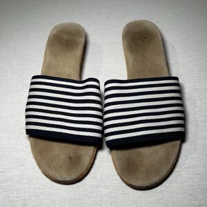 Charleston Shoe Co. Navy and White Slides, Size 9